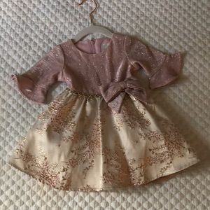 Rare Editions Lilac Sparkle Bow Bell Sleeve Party Dress